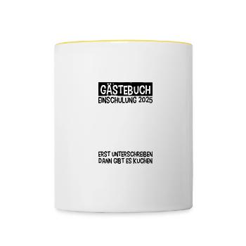 School Enrollment 2025 Guestbook School Child School Start - Contrasting Mug - white/yellow - Front