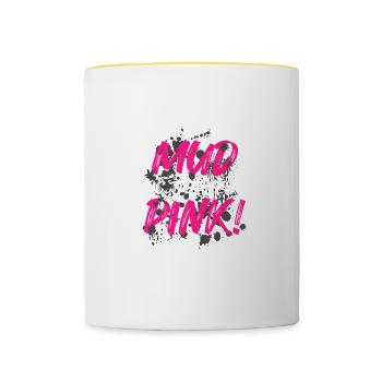 Mud is the new pink! Mud Run Muddy Race - Contrasting Mug - white/yellow - Front