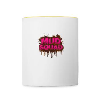 Mud squad Schlammlauf Mud Run Muddy Race - Contrasting Mug - white/yellow - Front