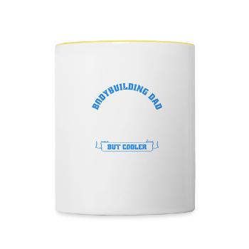 Musculation Papa Musculateur Gymnase Musculation - Mug contrasté - blanc/jaune - Devant