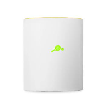 Padel Queen Funny Padel Ball Player - Contrasting Mug - white/yellow - Front
