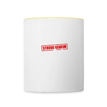 Meine Padel Technik lustiges Padelball Spieler - Tasse zweifarbig - Weiß/Gelb - Vorne