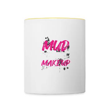 Mud is my makeup Mud Run Mud Run Muddy Race - Contrasting Mug - white/yellow - Front