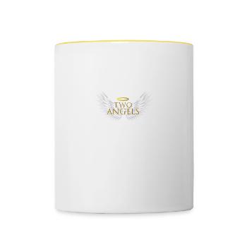 Two Angels - Contrasting Mug - white/yellow - Front