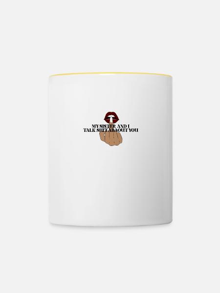 Mittelfinger - Tasse zweifarbig - Weiß/Gelb