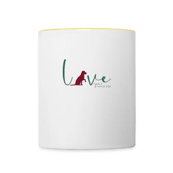 jowi_hundeliebe - love Labrador - Tasse zweifarbig - Weiß/Gelb - Vorne