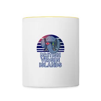 Îles Vierges britanniques - Mug contrasté - blanc/jaune - Devant