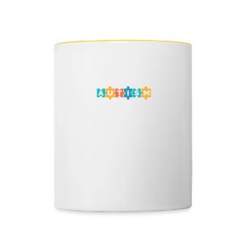 Support Autism Awareness Month Puzzle Piece - Contrasting Mug - white/yellow - Front