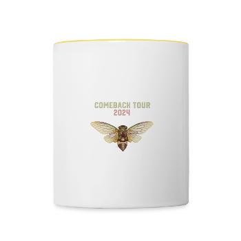 Cicada Comeback Tour 2024 Cicada Brood Swarm - Contrasting Mug - white/yellow - Front