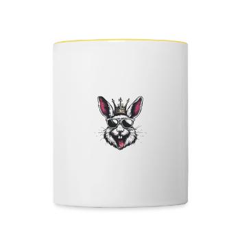 Hase Comic - Tasse zweifarbig - Weiß/Gelb - Vorne