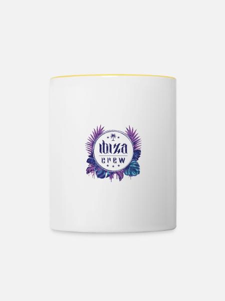 Ibiza Crew Bunt - Tasse zweifarbig - Weiß/Gelb
