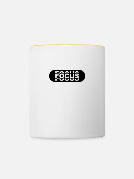 FOCUS - Tasse zweifarbig - Weiß/Gelb