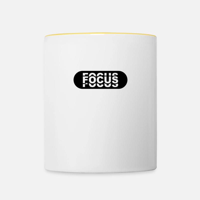 FOCUS - Tasse zweifarbig - Weiß/Gelb