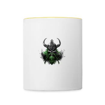 Wikinger Odin Totenkopf - Tasse zweifarbig - Weiß/Gelb - Vorne