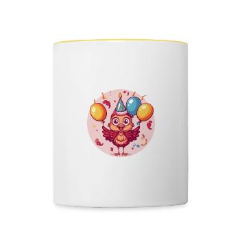 Bande dessinée d’anniversaire Truthan - Mug contrasté - blanc/jaune - Devant