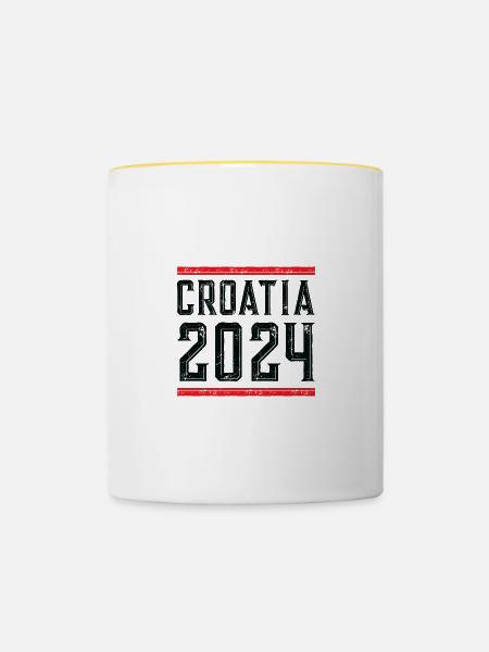 Croatia 2024 - Tasse zweifarbig - Weiß/Gelb