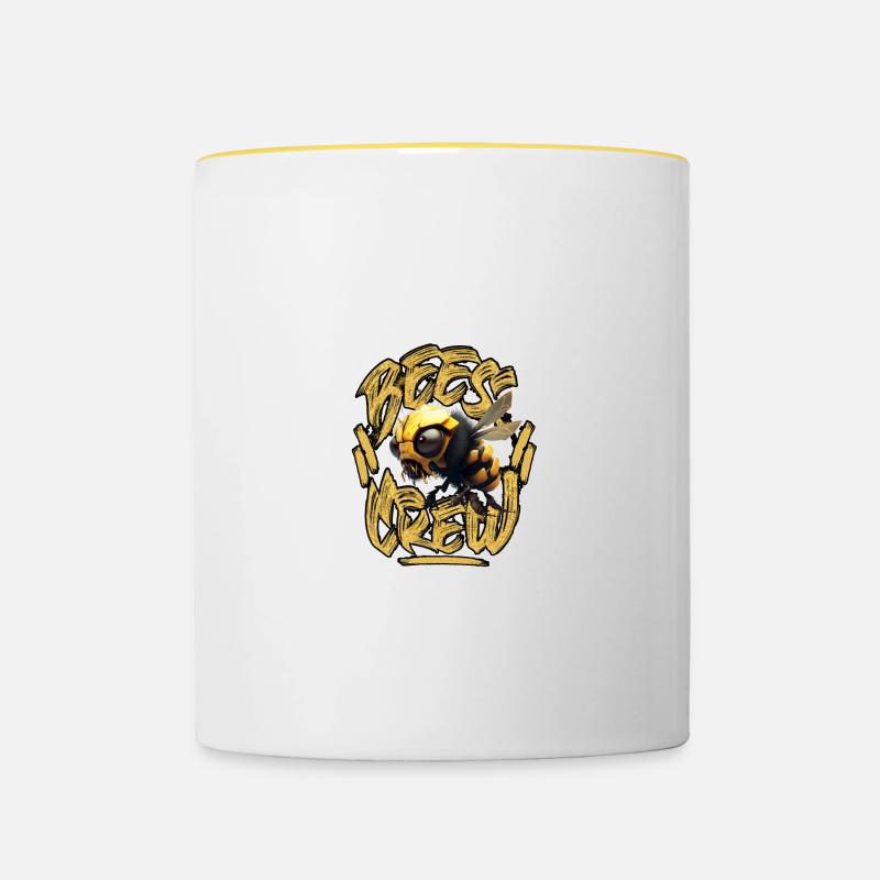 3d Bee CREW 2023gold - Mug contrasté - blanc/jaune