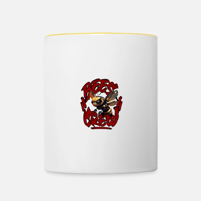 3d Bee CREW 2023red2 - Mug contrasté - blanc/jaune