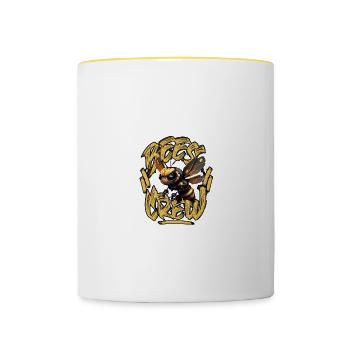 3d Biene CREW 2023gold 2 - Tasse zweifarbig - Weiß/Gelb - Vorne