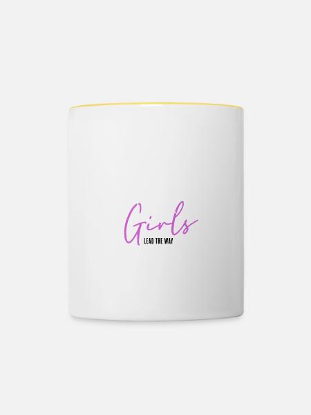 Wild Girls führen den Weg an Statement - Tasse zweifarbig - Weiß/Gelb