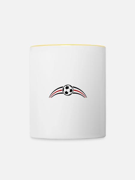 Fussball Team - Tasse zweifarbig - Weiß/Gelb