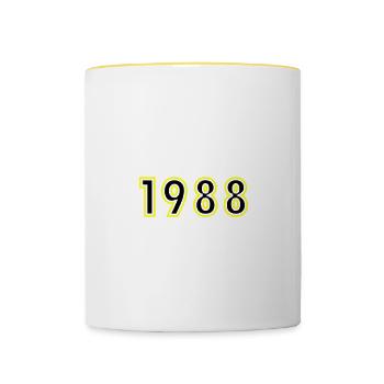 1988 Year Birthday - Contrasting Mug - white/yellow - Front