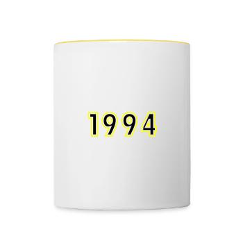 1994 Year Birthday - Contrasting Mug - white/yellow - Front