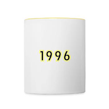 1996 Year Birthday - Contrasting Mug - white/yellow - Front