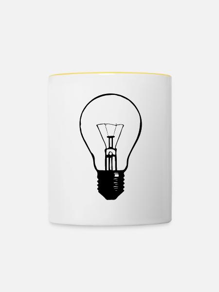Lightbulb - Tasse zweifarbig - Weiß/Gelb