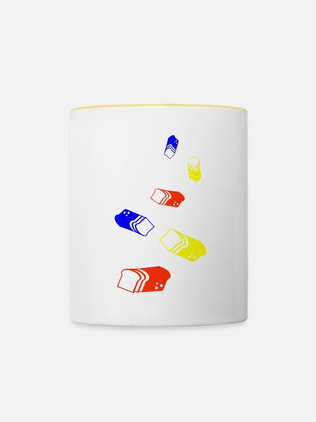 Brot icon symbol - Tasse zweifarbig - Weiß/Gelb