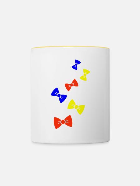 Bow Tie Gentleman Bunt - Tasse zweifarbig - Weiß/Gelb