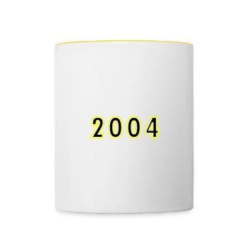 2004 Jahr Geburtstag - Tasse zweifarbig - Weiß/Gelb - Vorne