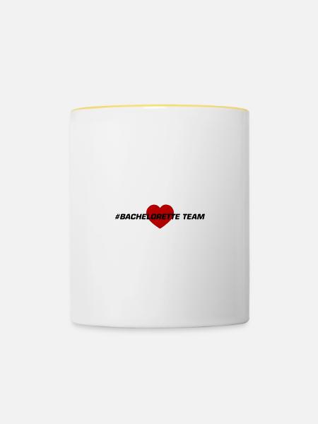 bachelorette team herz - Tasse zweifarbig - Weiß/Gelb