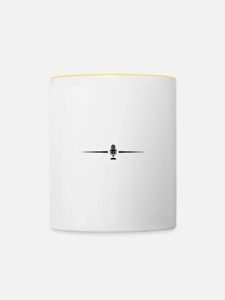 Mikrofon Symbol Linie - Tasse zweifarbig - Weiß/Gelb