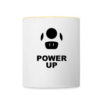 POWER-UP - Mok tweekleurig - wit/geel - Voor
