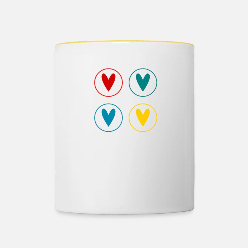 MERCI. MERCI MAÎTRESSE. CADEAU MAÎTRESSE. VACANCES - Mug contrasté - blanc/jaune