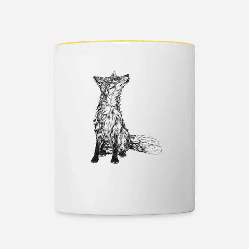 Renard - Mug contrasté - blanc/jaune