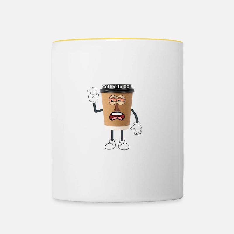 coffee to go - Contrasting Mug - white/yellow