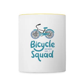 Bicycle Squad Hobby-Radfahrer - Tasse zweifarbig - Weiß/Gelb - Vorne