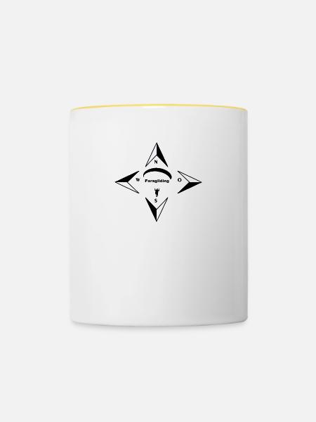Gleitschirmfliegen Compass - Tasse zweifarbig - Weiß/Gelb