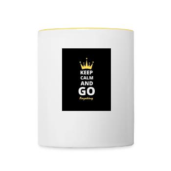 Keep Calm And Go Kayaking T-Shirt - Contrasting Mug - white/yellow - Front