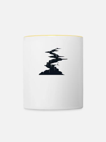 Riss im Boden - Tasse zweifarbig - Weiß/Gelb