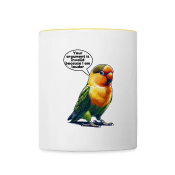 Turteltäubchen Turteltauben - Tasse zweifarbig - Weiß/Gelb - Vorne