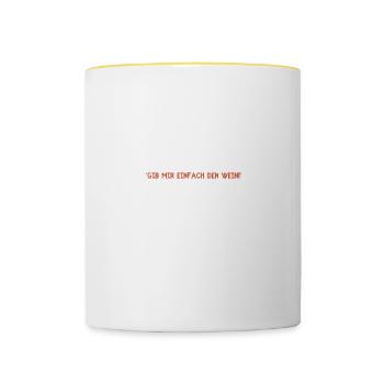 Wein Lustige Witzige Sprüche Humor Arbeit Job Chef - Tasse zweifarbig - Weiß/Gelb - Vorne