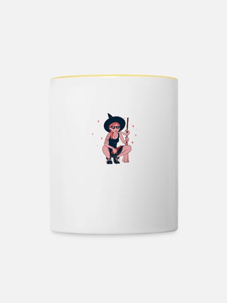 Coolest Witch in Town - Tasse zweifarbig - Weiß/Gelb