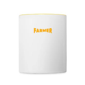 Funny Farm Tractor Farming Farmer In Training - Contrasting Mug - white/yellow - Front