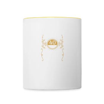 Drôle de cadeau pour le 40ème anniversaire 40 ans - Mug contrasté - blanc/jaune - Devant