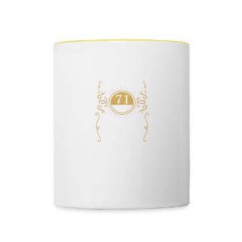 Lustiges Geschenk Zum 71. Geburtstag 71 Jahre Alt - Tasse zweifarbig - Weiß/Gelb - Vorne
