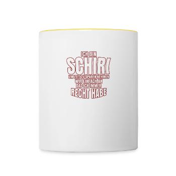 Ich Bin Schiri Lustige Schiedsrichter Sprüche - Tasse zweifarbig - Weiß/Gelb - Vorne