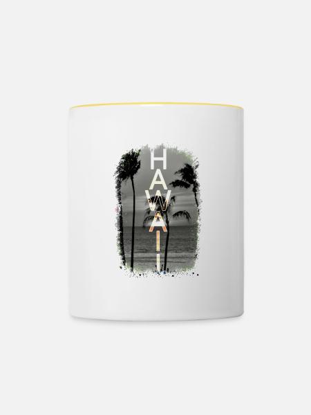 Hawaii - Tasse zweifarbig - Weiß/Gelb